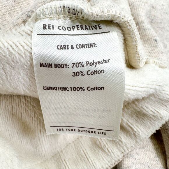 REl Small Cooperative Nook Quilted Sweatshirt Heathered Macadamia Brushed Fleece - Picture 7 of 8